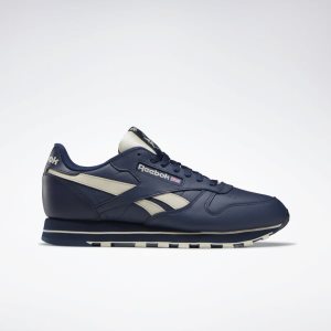 Adidasy Męskie Reebok Classic Leather Granatowe PL 35UNGLB